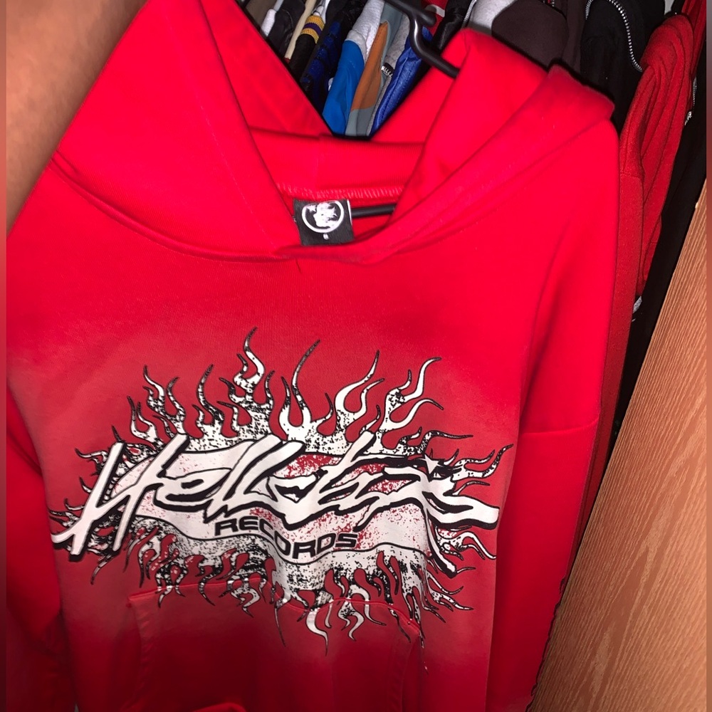 Red Hellstar hoodie, size medium